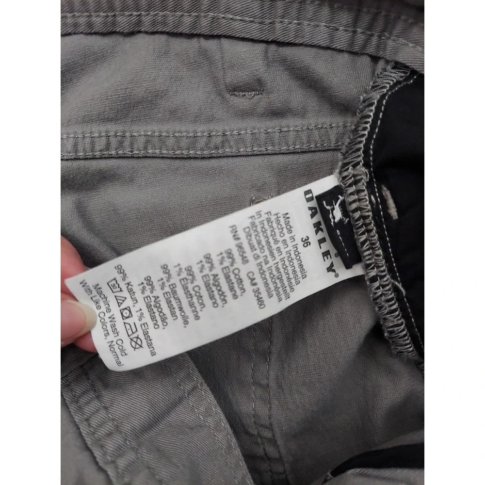 Oakley Chino Pants Mens 36x32‎ Gray Straight Lightweight Casual Stretch Logo